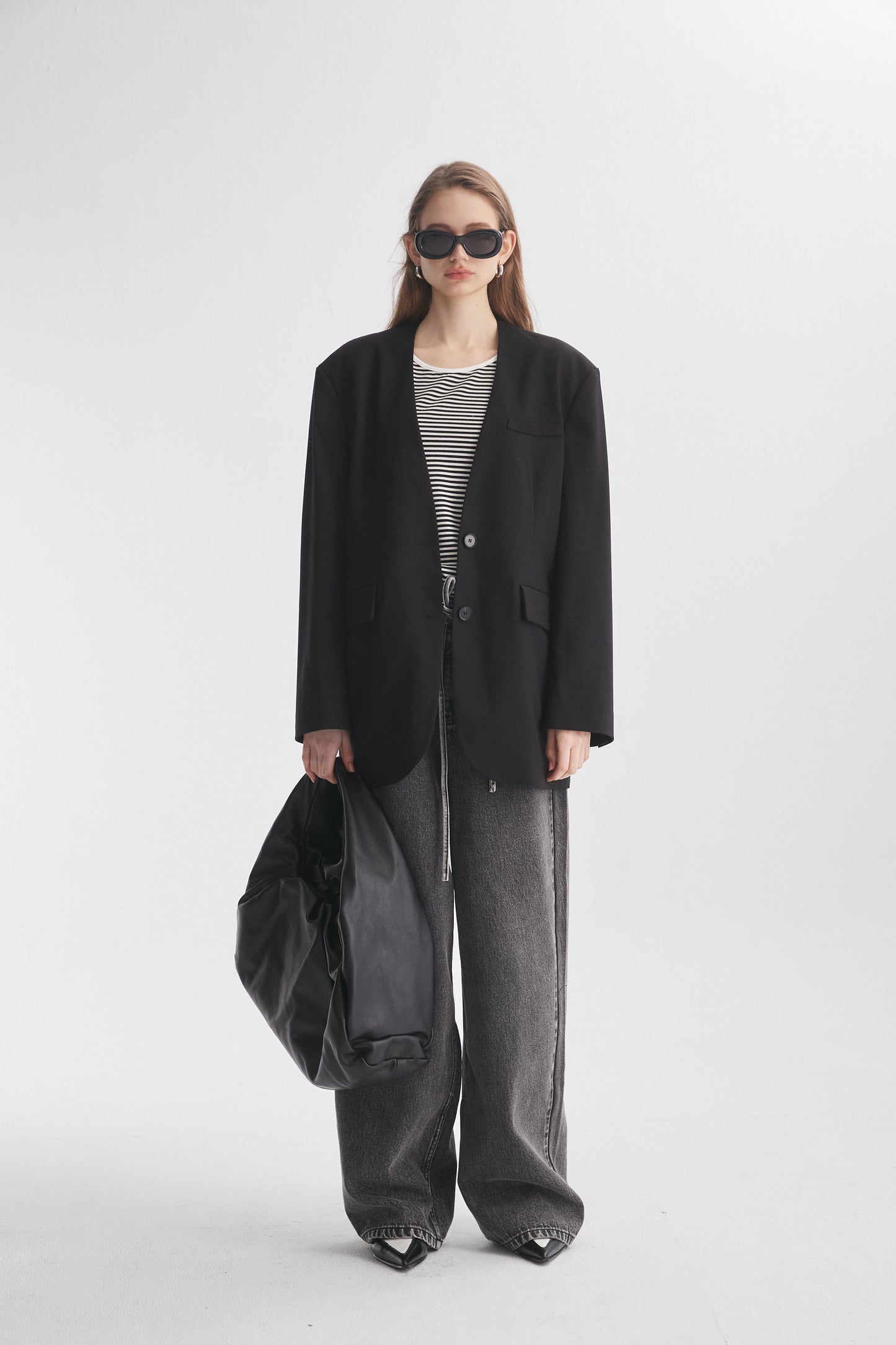 Collarless Boyfriend Blazer