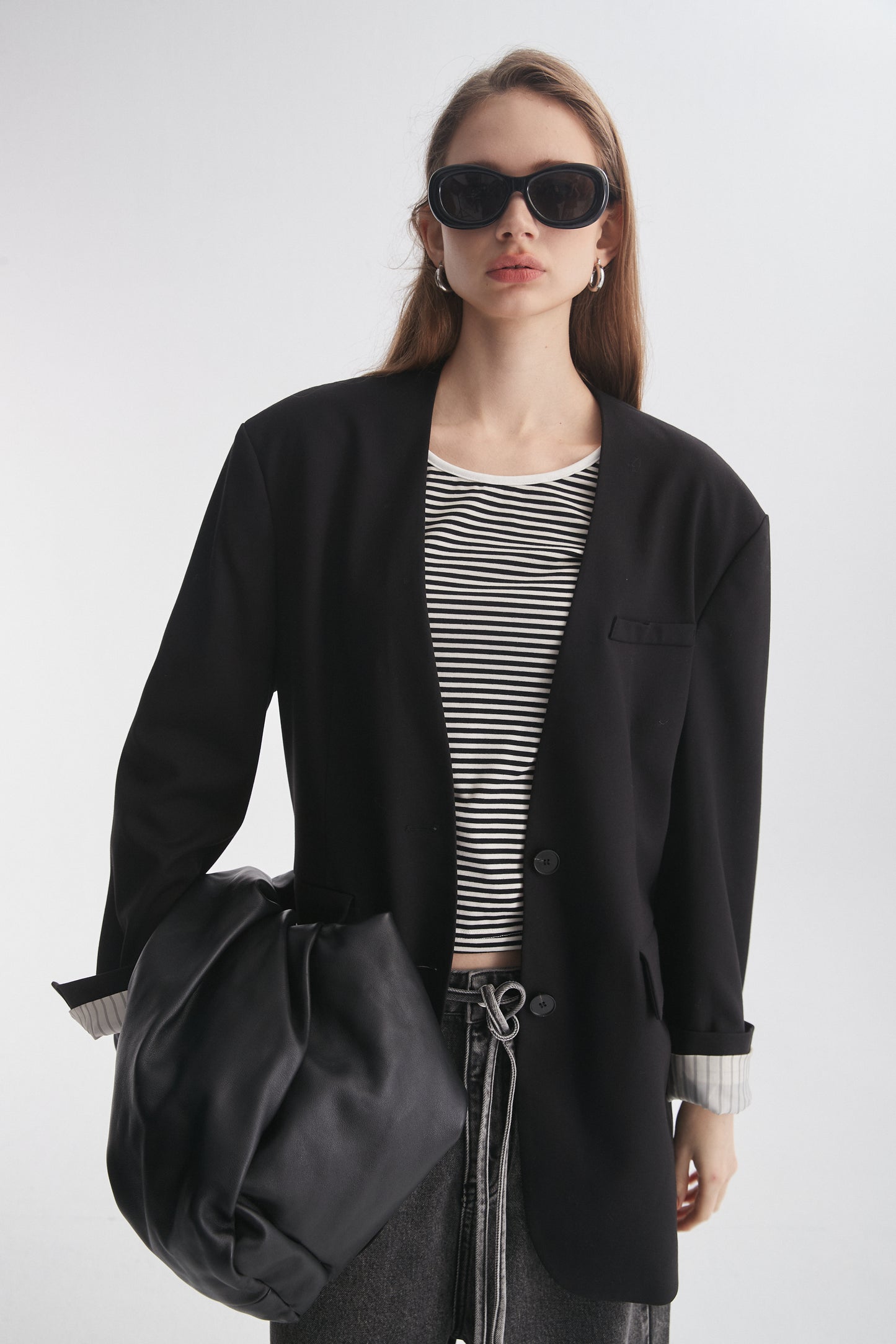 Collarless Boyfriend Blazer