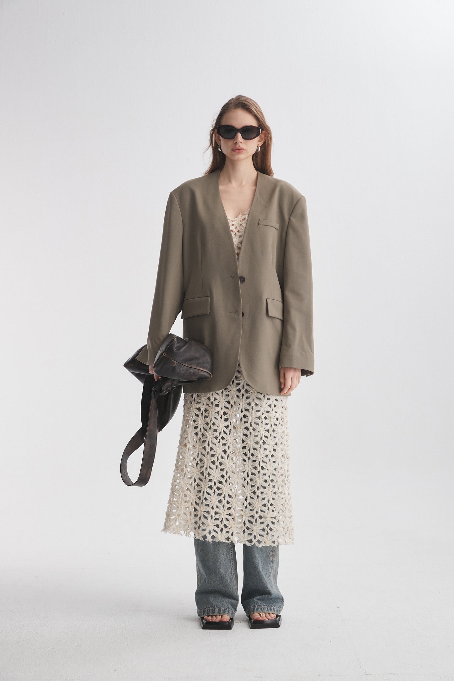 Collarless Boyfriend Blazer