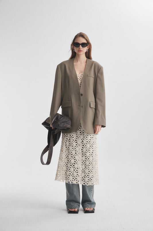 Collarless Boyfriend Blazer