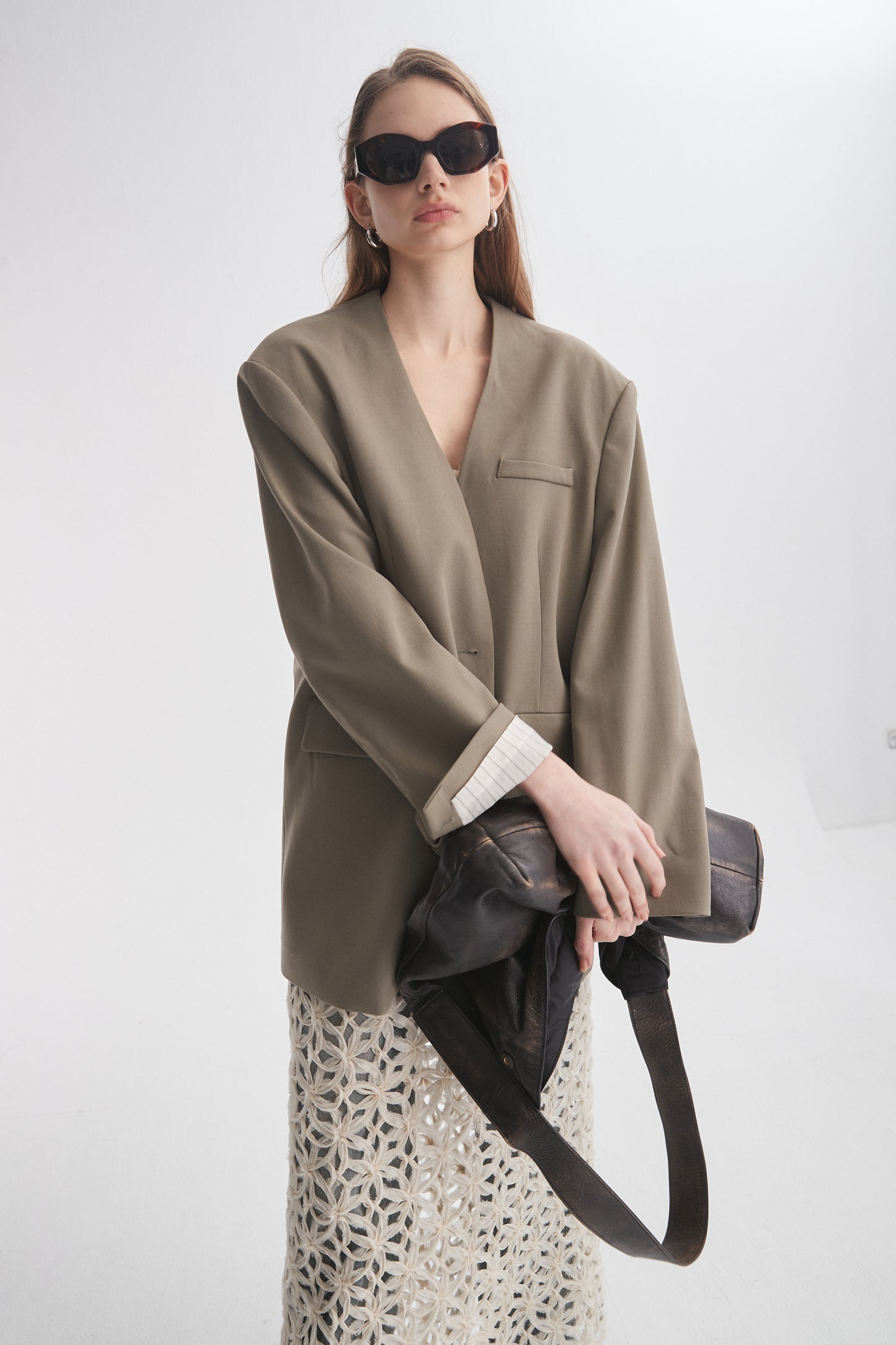 Collarless Boyfriend Blazer