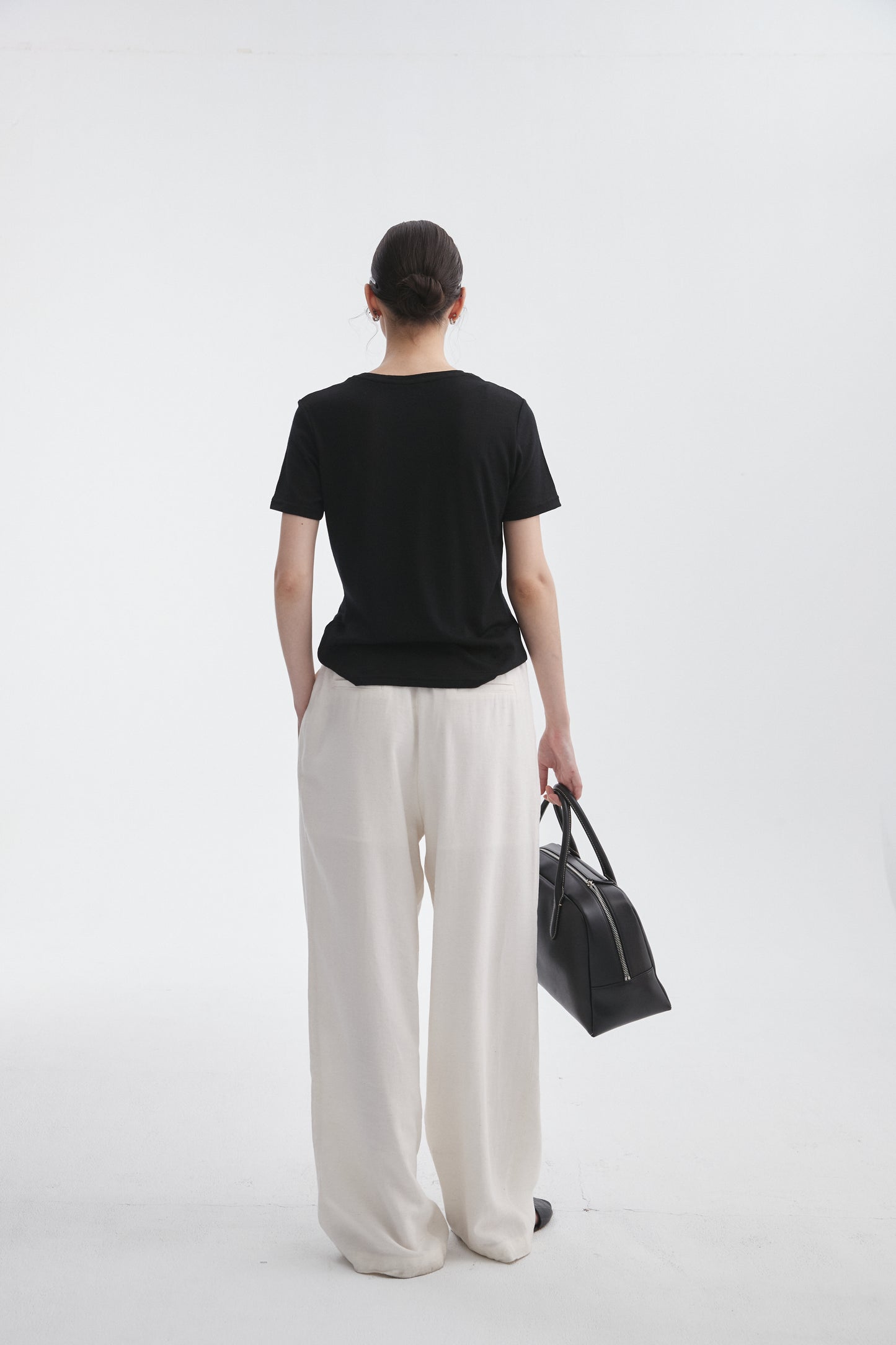 Linen-Blend Pull-On Pants