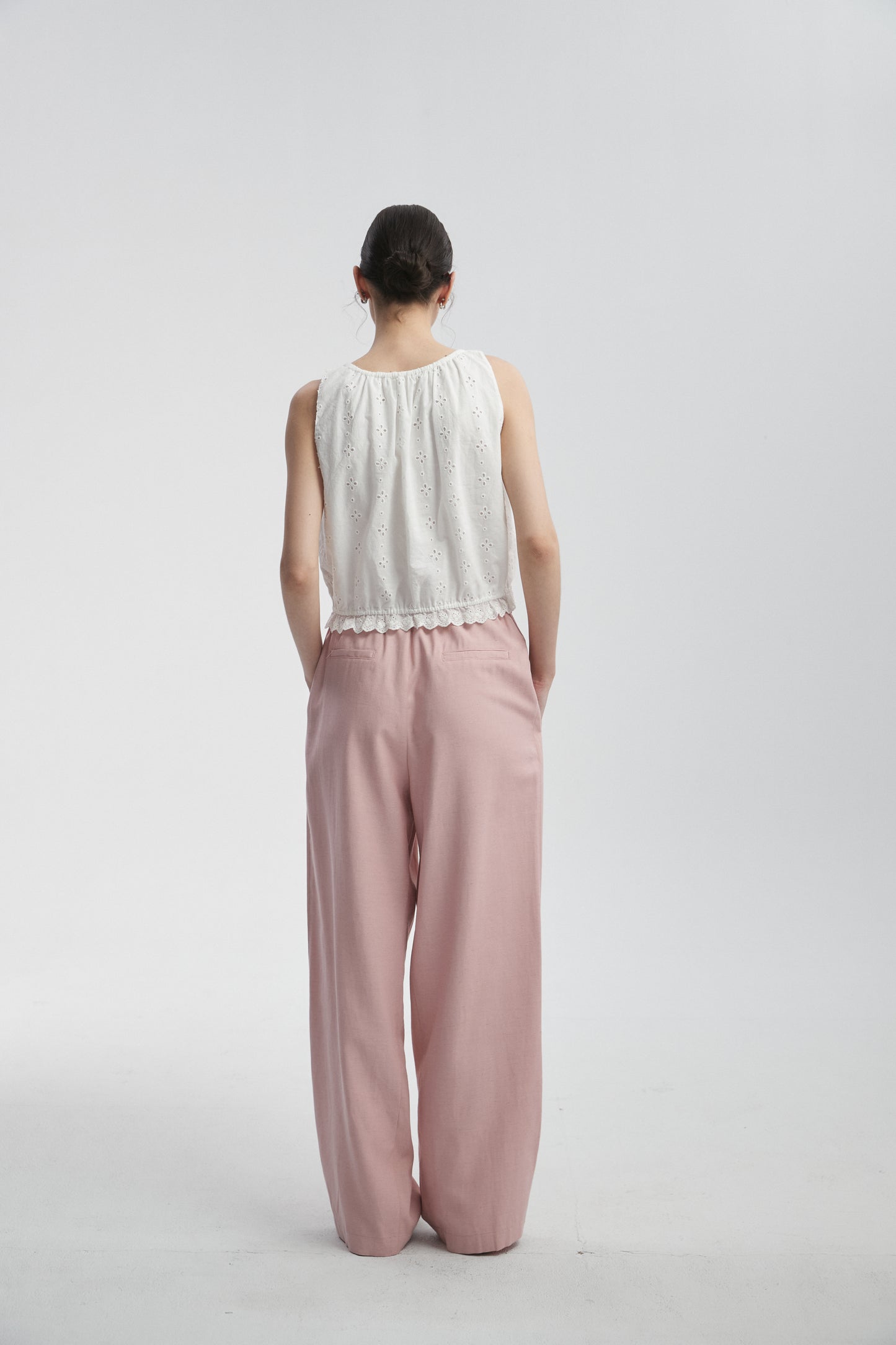 Linen-Blend Pull-On Pants