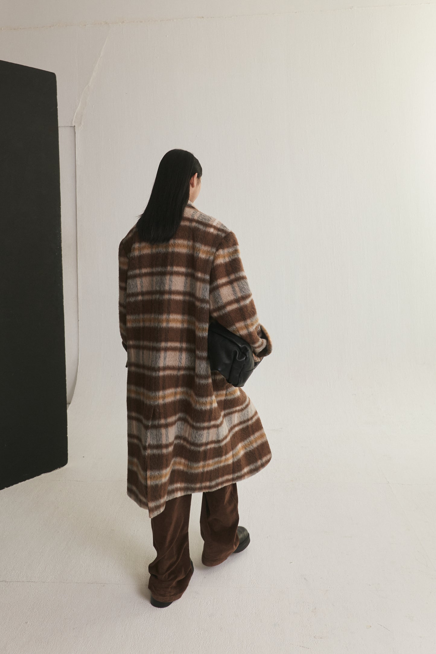 Wool-Blend Plaid Coat