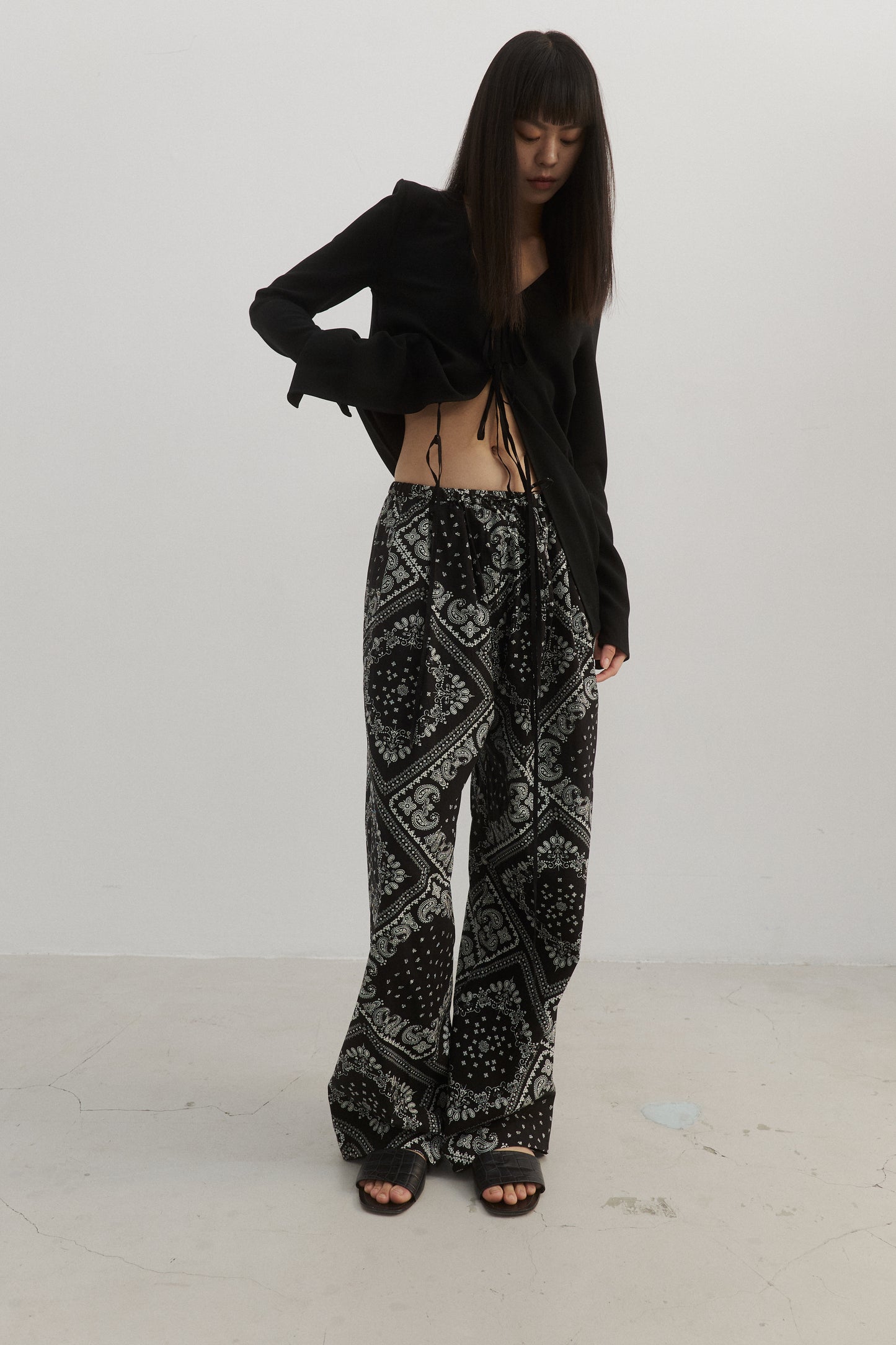 Printed Blouse & Cotton Pant Set
