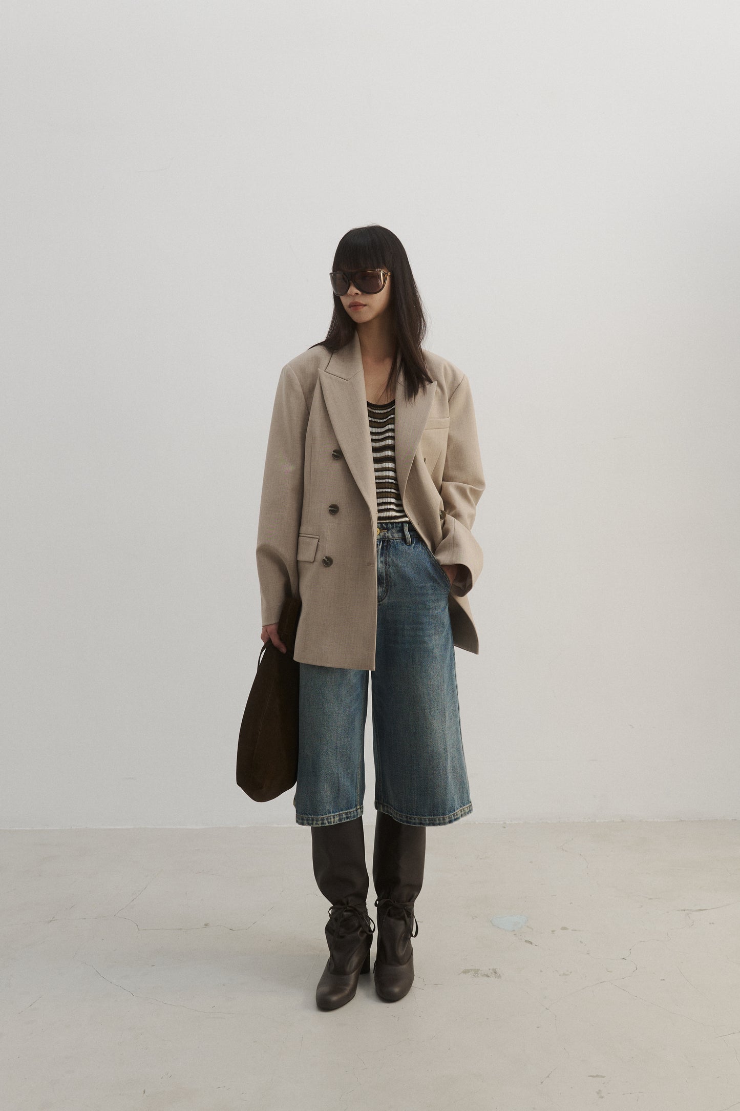 Cropped Denim Pants