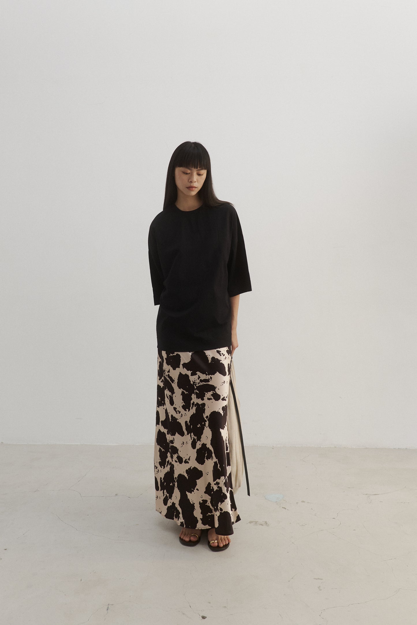 Cow Print Midi Skirt