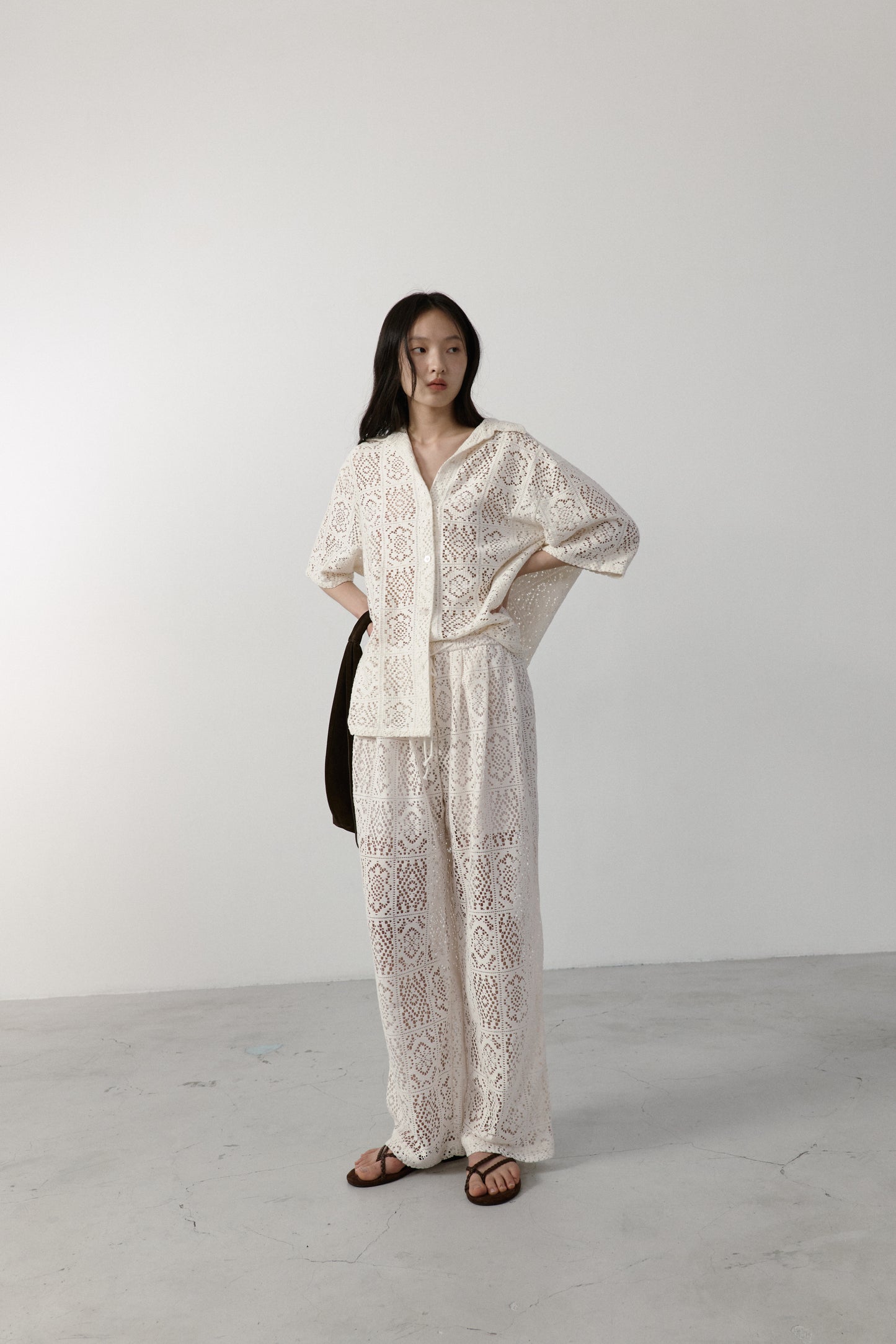 Linen-Blend Pull-On Pants