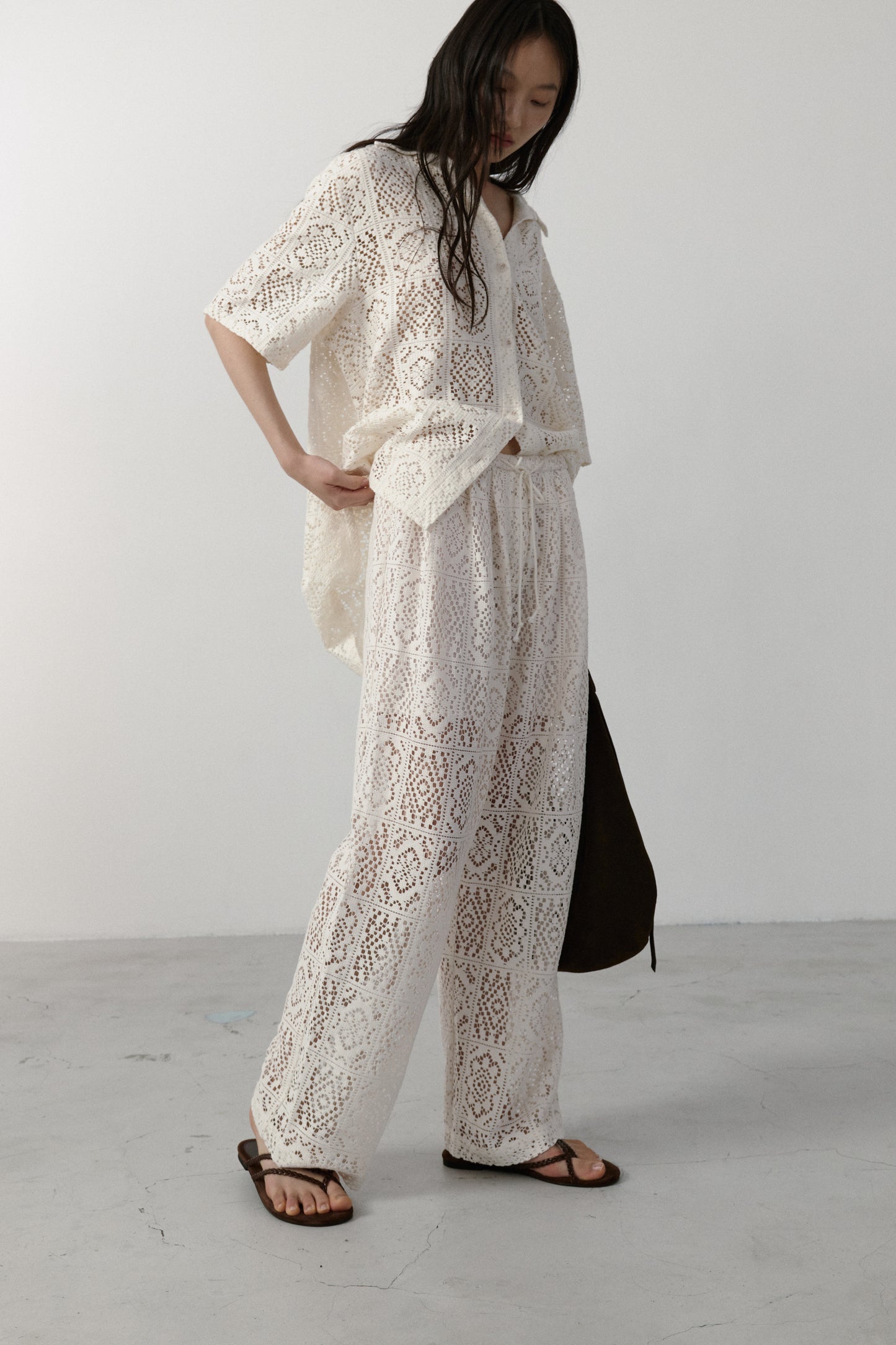 Linen-Blend Pull-On Pants