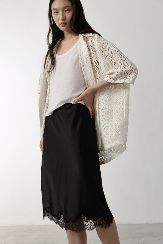 Premium Silk Midi Skirt