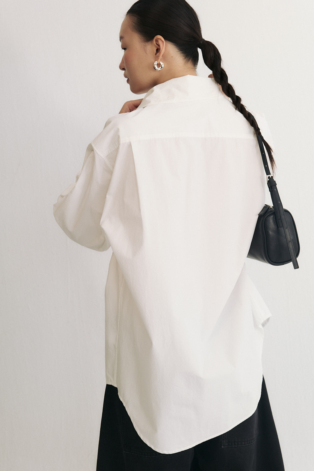 Moonlight Knot-Collar Cotton Shirt