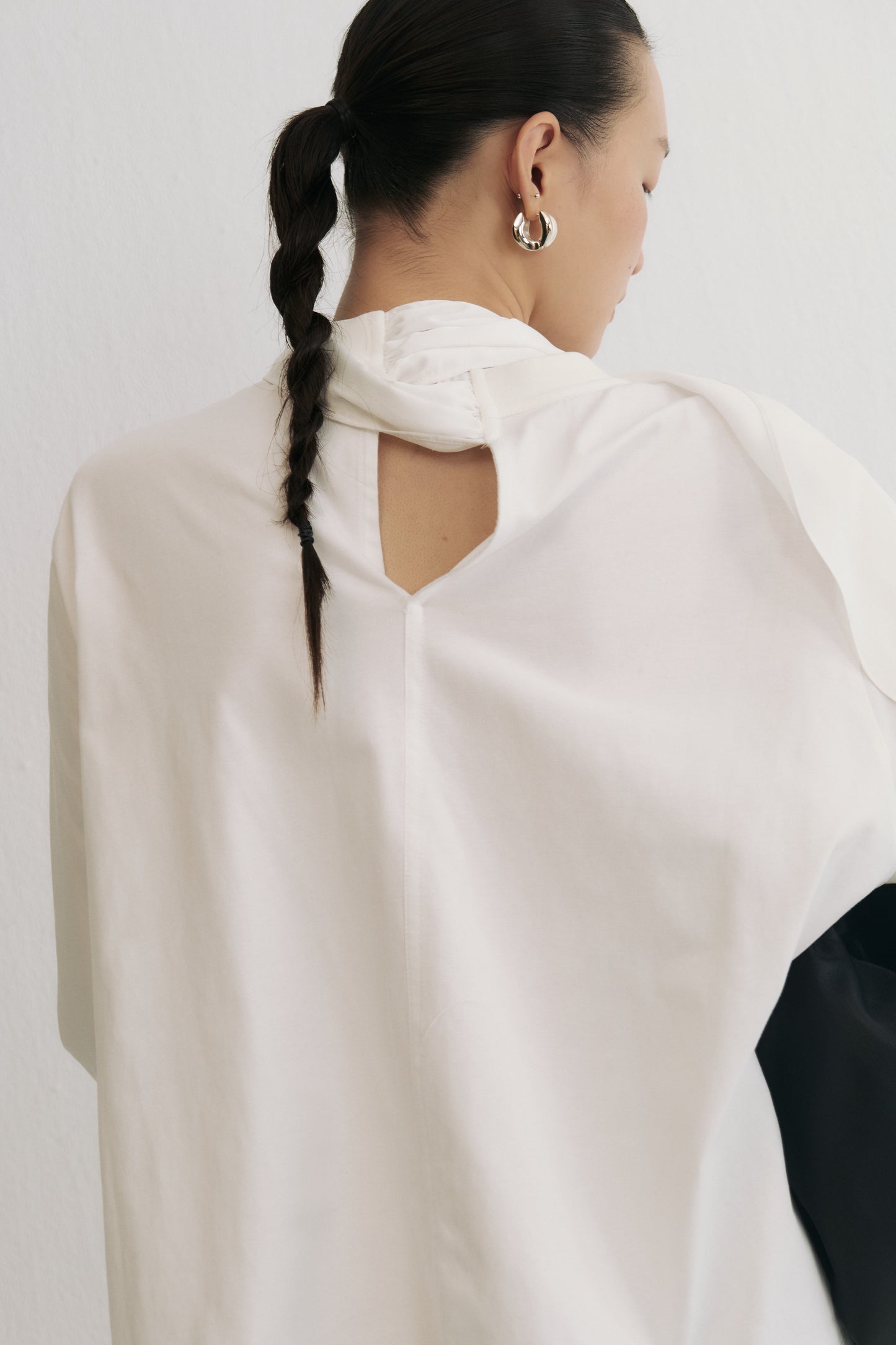 Draped Tie Long Sleeve Top