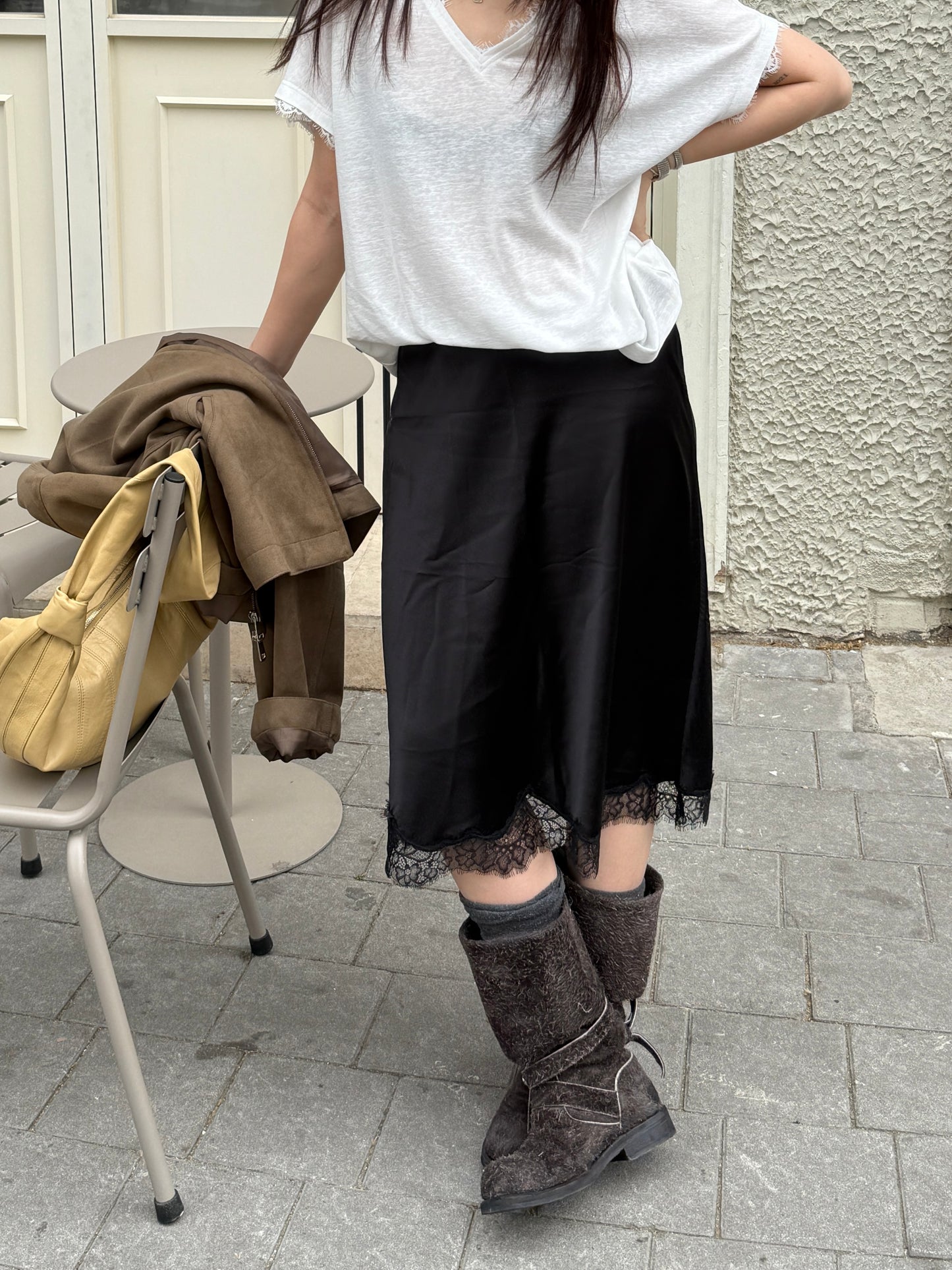 Premium Silk Midi Skirt