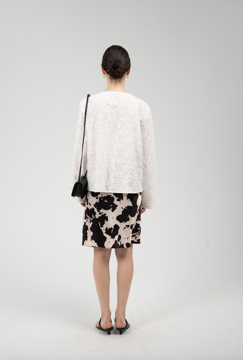 Lace appliqué blouse