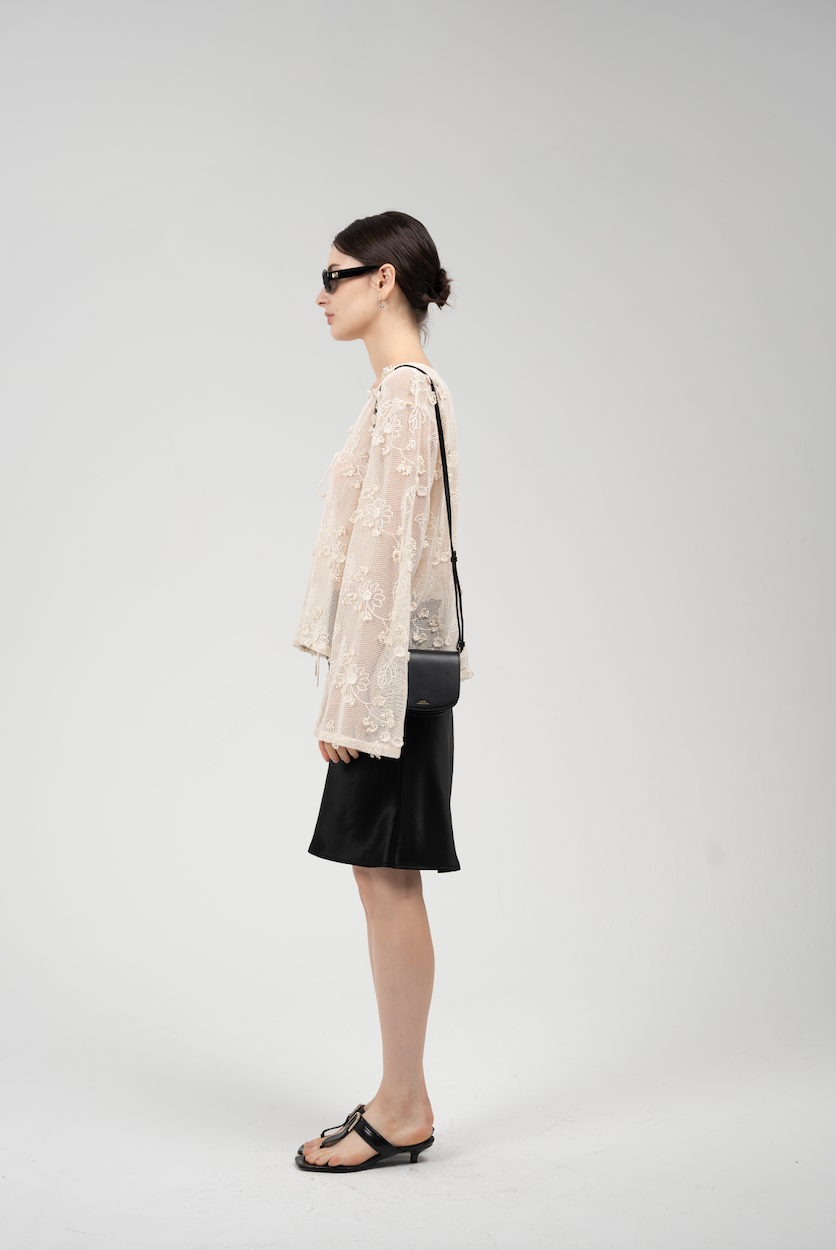 Lace appliqué blouse