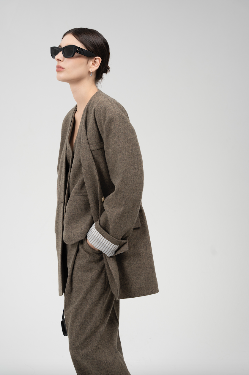 Oversized Wool Blend Blazer