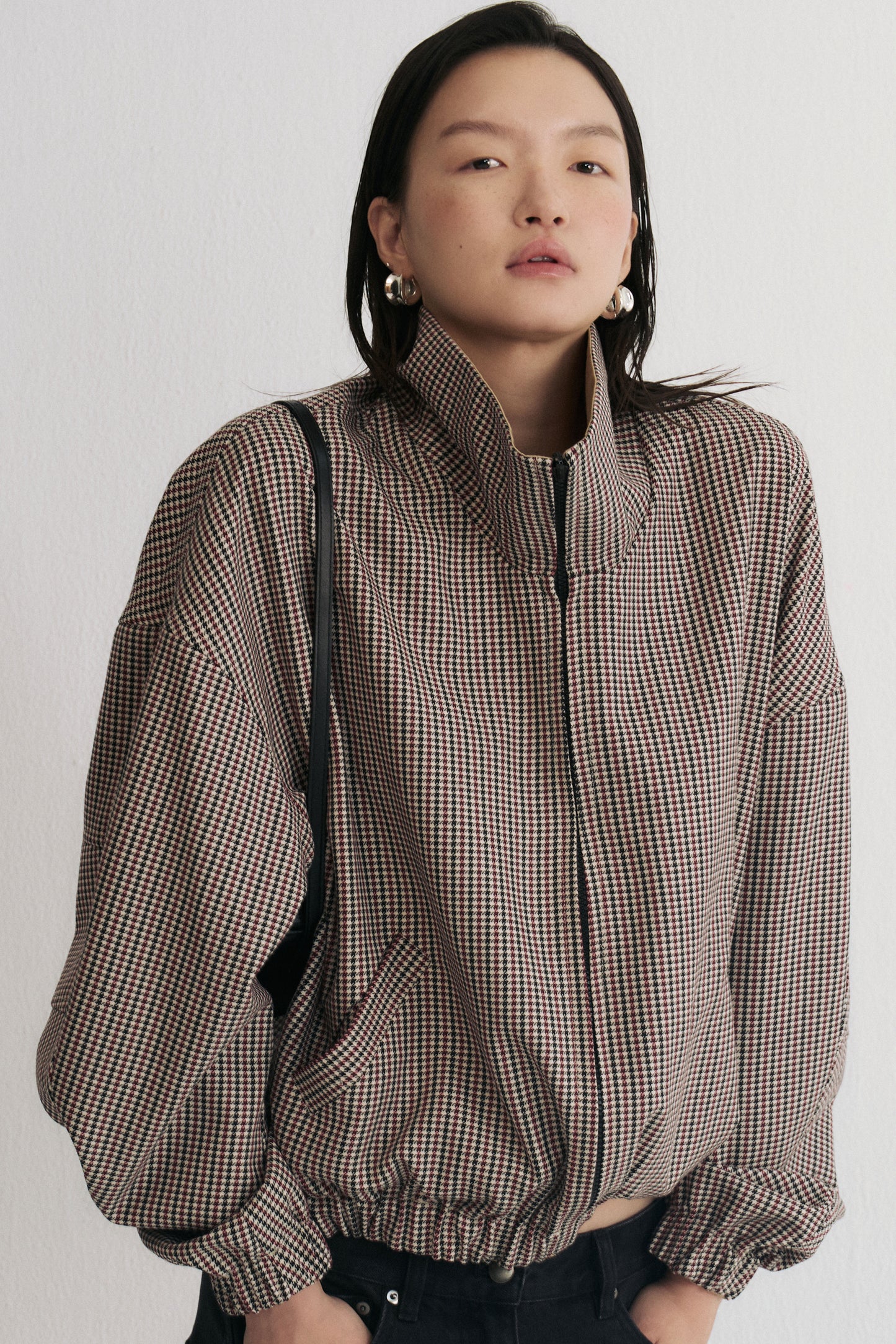 雙生女主千鳥格雙面夾克