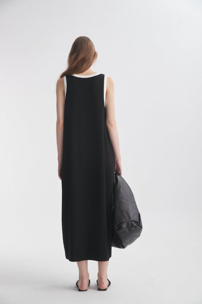 Contrasting Trim Dress