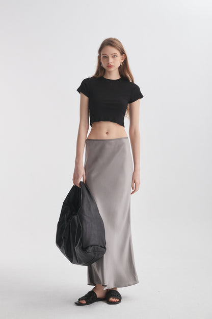 Satin Midi Skirt