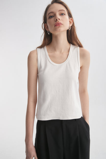 Ribbed Crewneck Tank Top