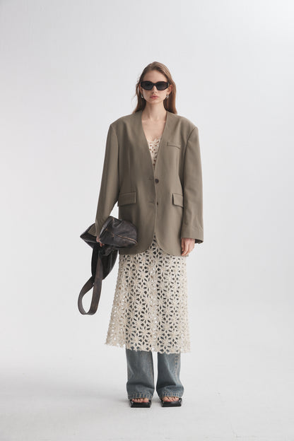 Collarless Boyfriend Blazer