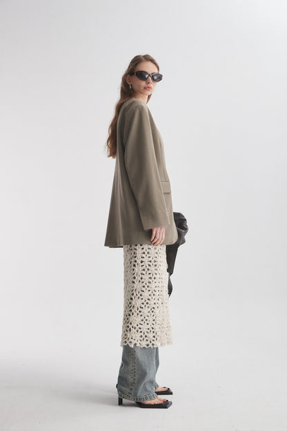 Collarless Boyfriend Blazer