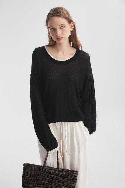 Double-Layer Long-Sleeve T-Shirt