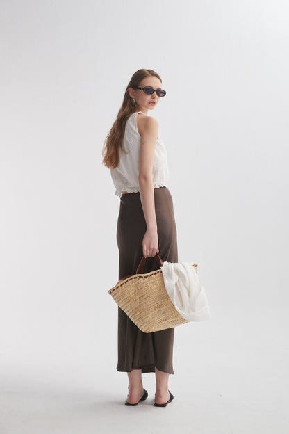 Satin Midi Skirt