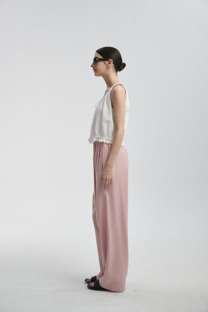 Linen-Blend Pull-On Pants