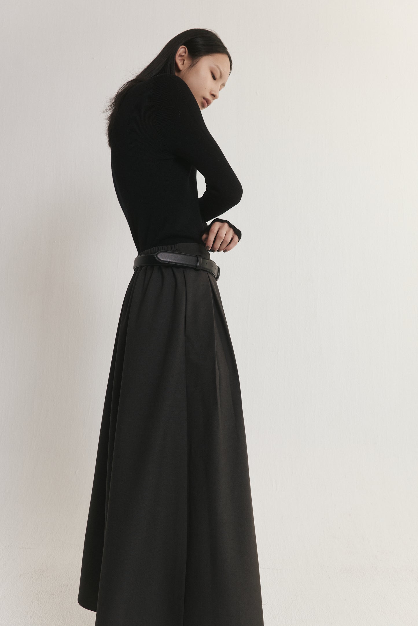 Pleated Midi Skirt