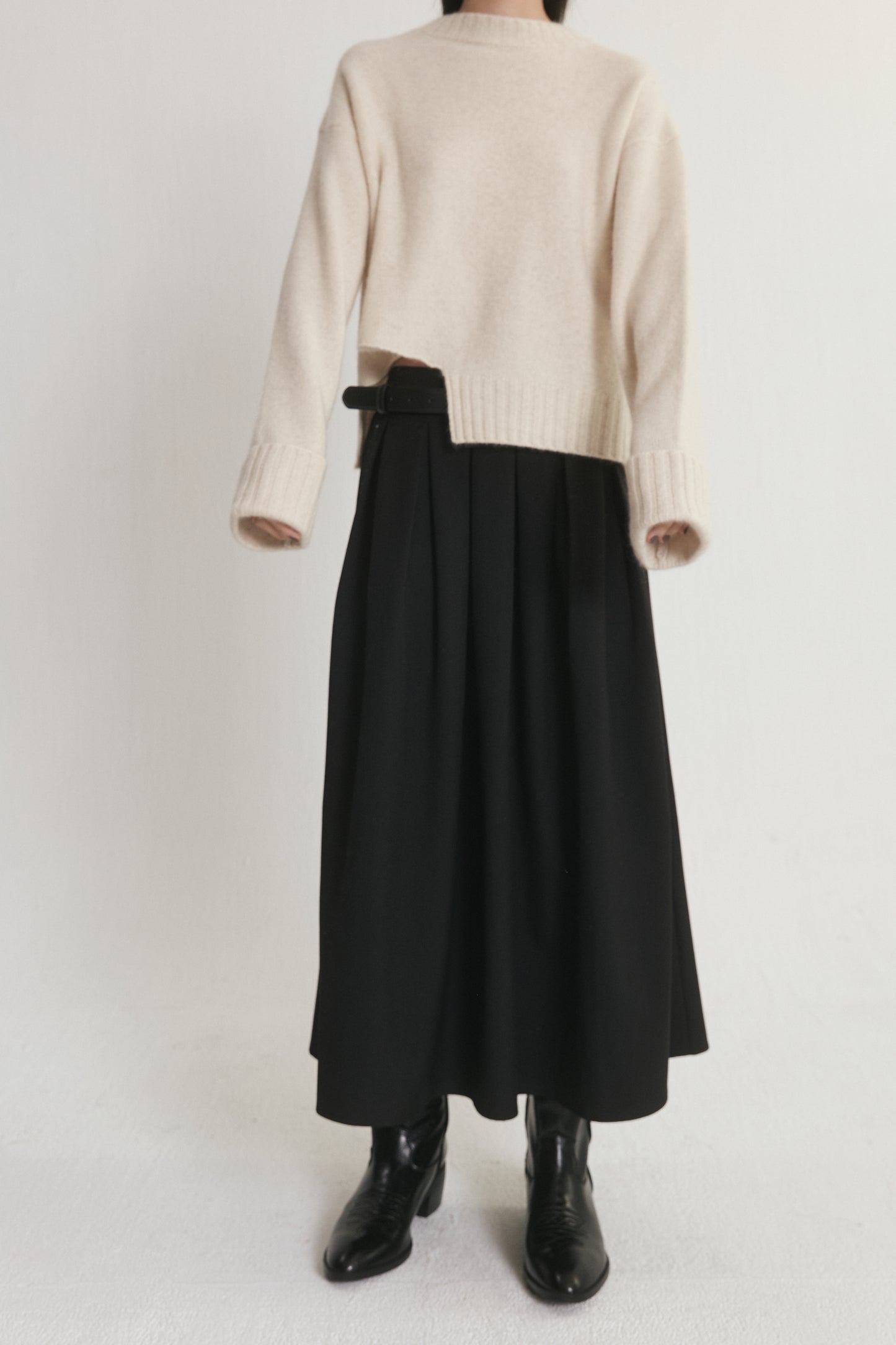 Pleated Midi Skirt