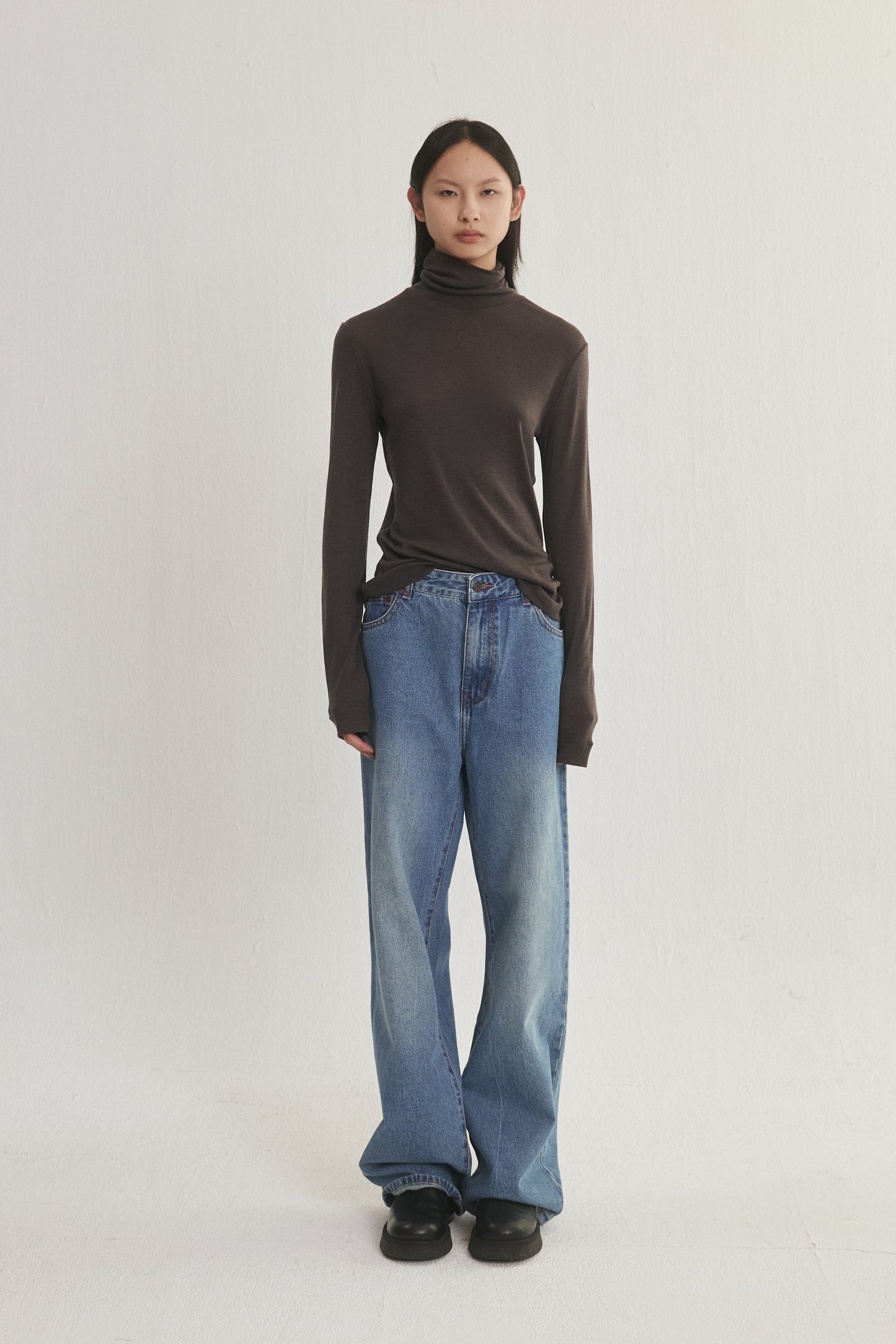 Wool Turtleneck Top