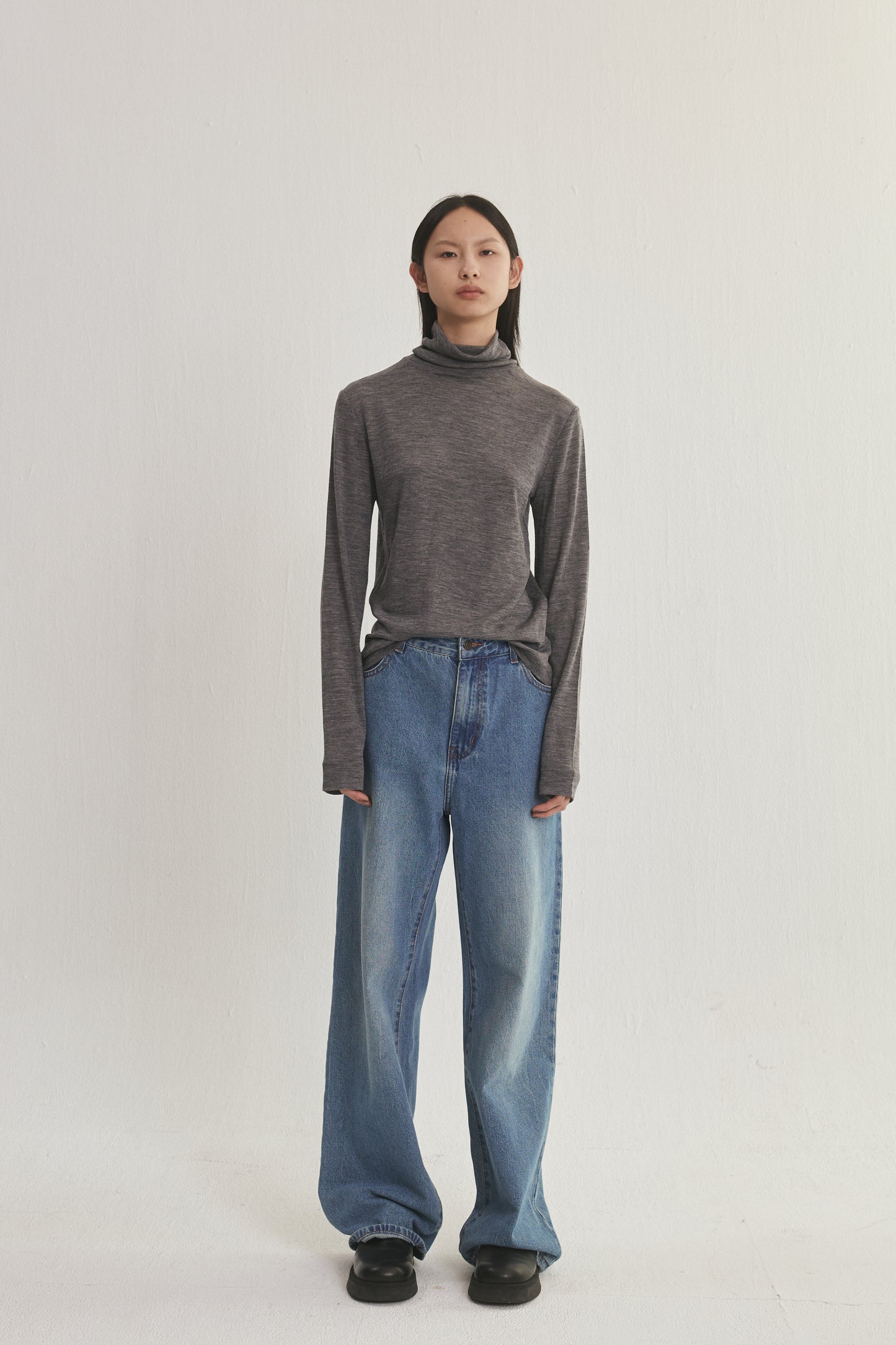 Wool Turtleneck Top