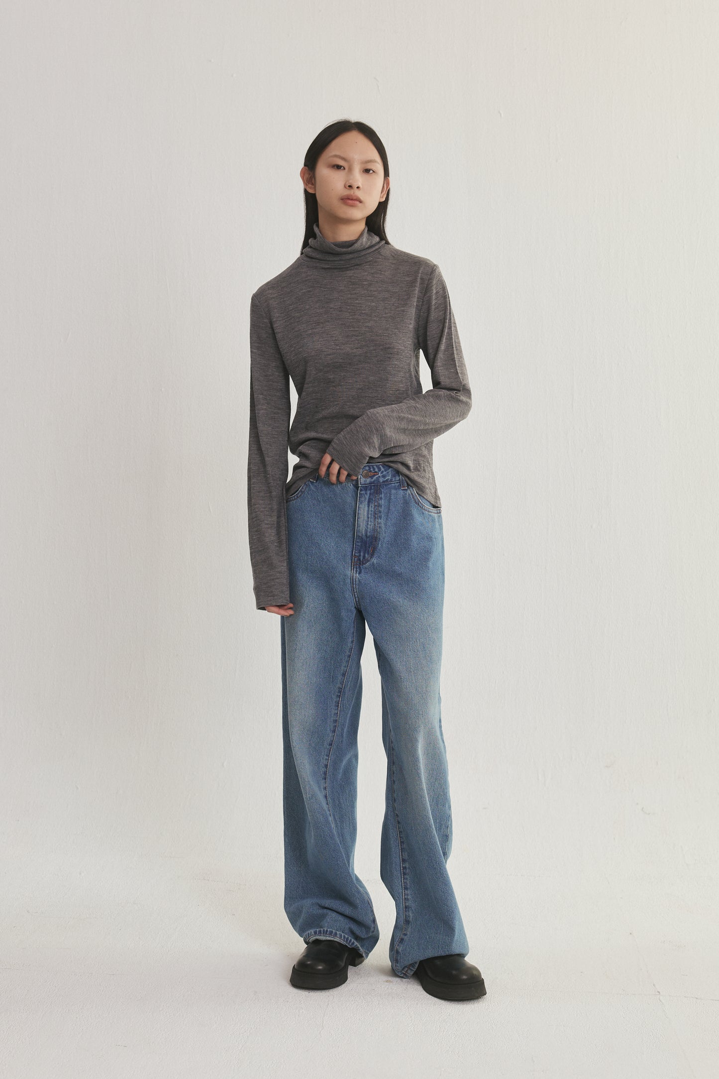 Wool Turtleneck Top