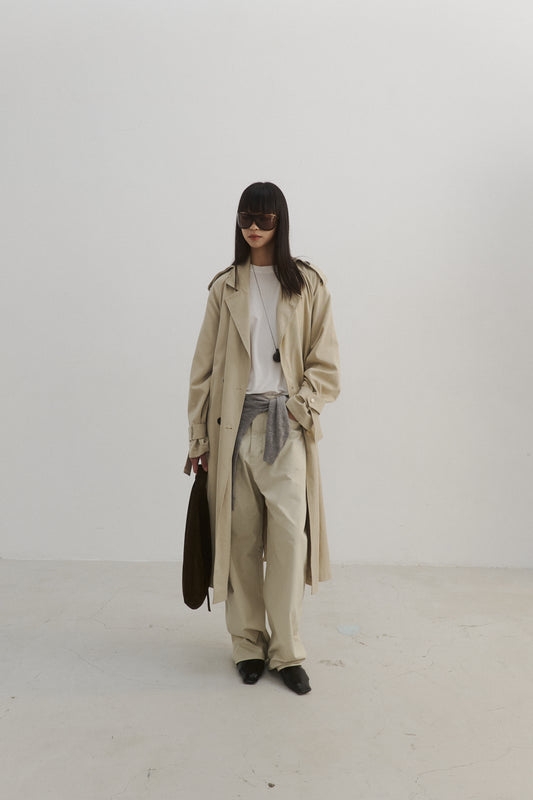 Timeless Double-Breasted Long Trench