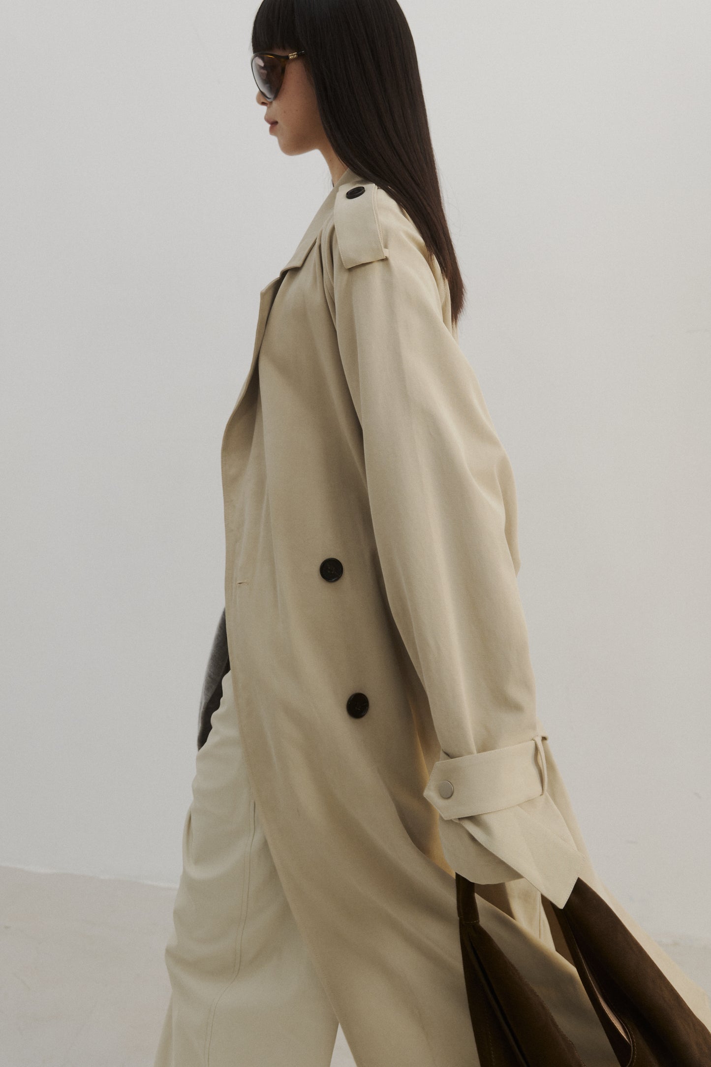 Timeless Double-Breasted Long Trench