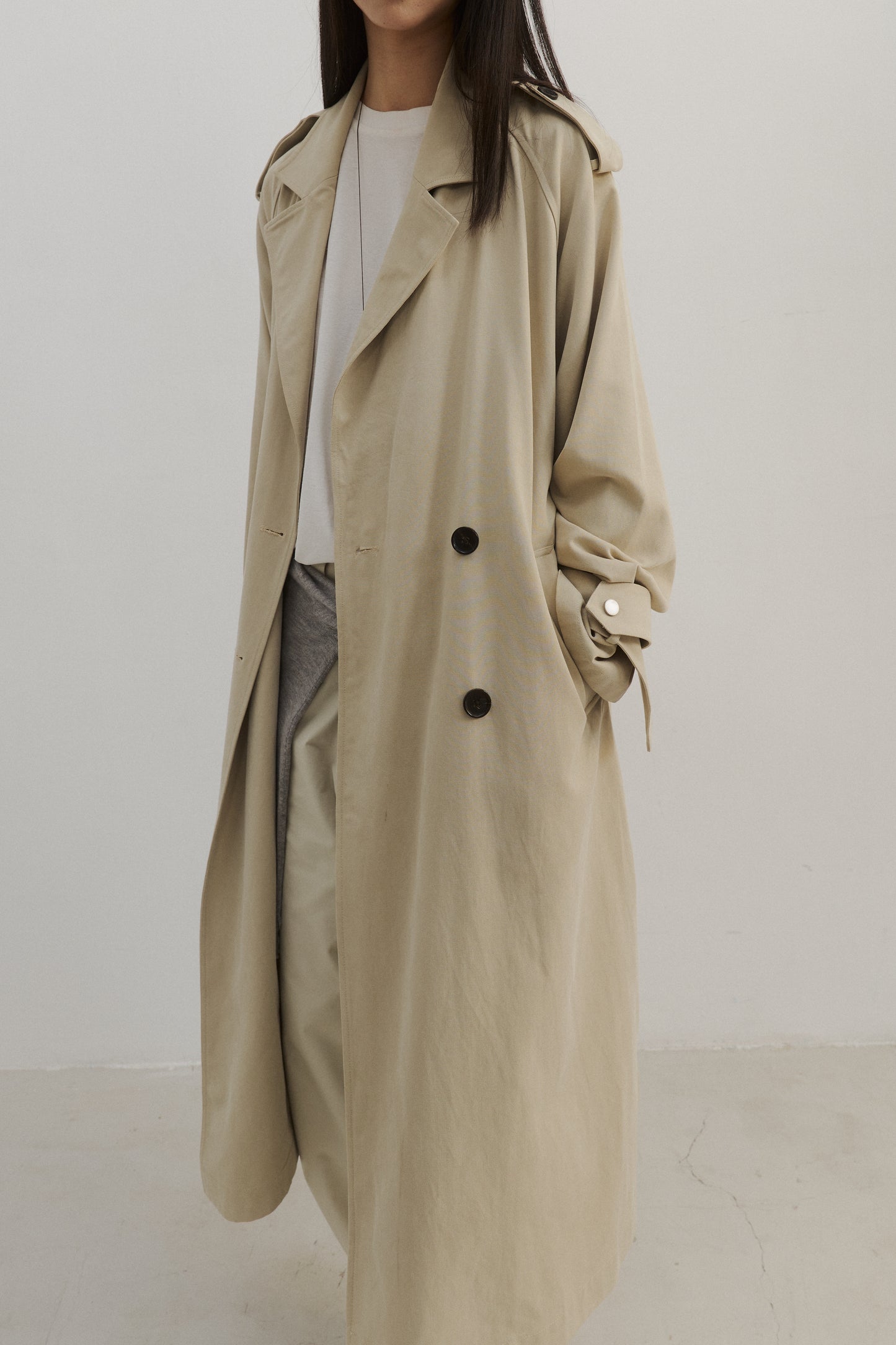 Timeless Double-Breasted Long Trench