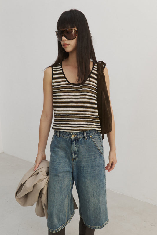 Cropped Denim Pants
