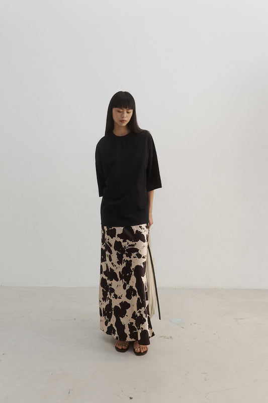 Cow Print Midi Skirt