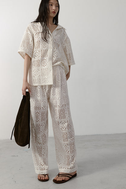 Linen-Blend Pull-On Pants
