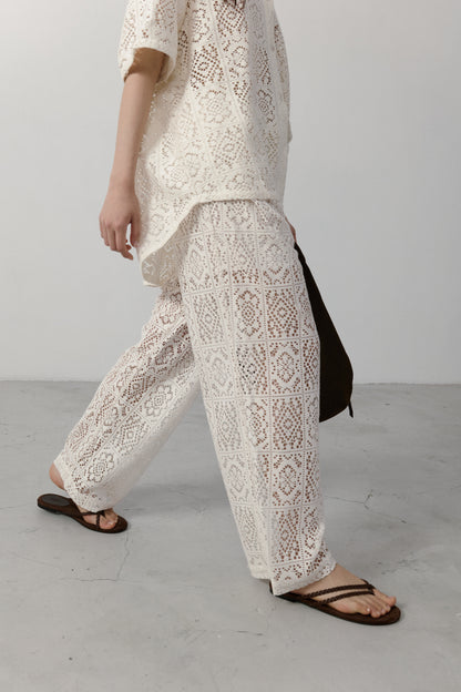 Linen-Blend Pull-On Pants