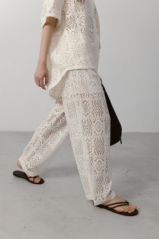 Linen-Blend Pull-On Pants