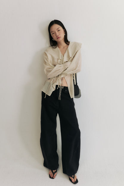 Lustrous Romantic Ruffle Blouse