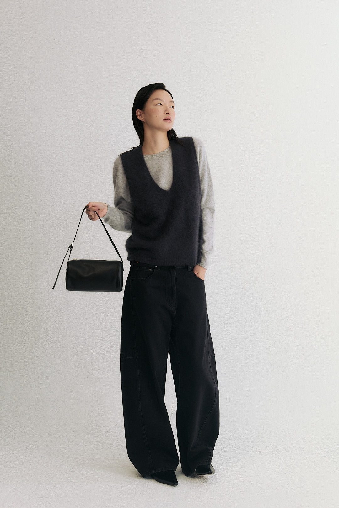 Wool Mist Brushed Wool Sweater