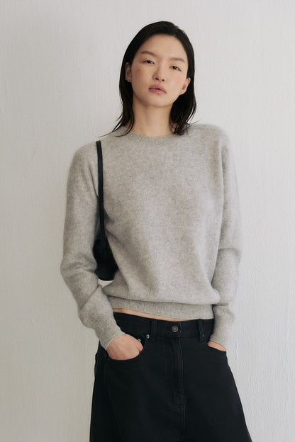 Wool Mist Brushed Wool Sweater