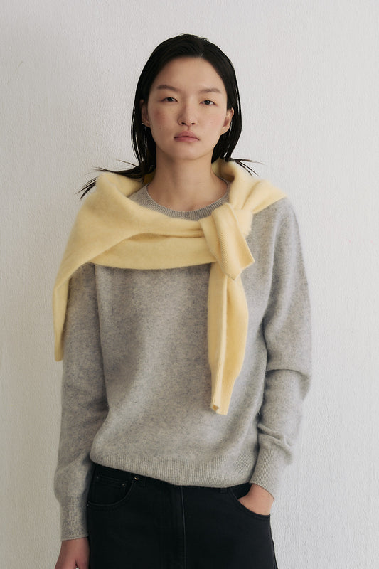 Wool Mist Brushed Wool Sweater
