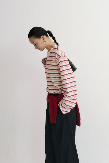 慵懶日常條紋 Tee