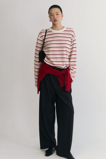 慵懶日常條紋 Tee