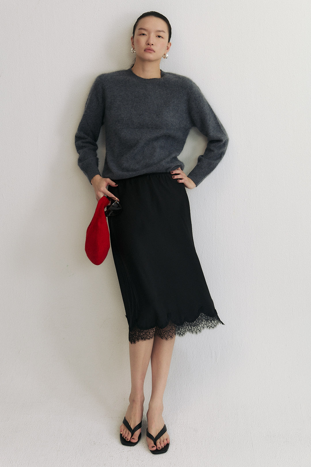 Wool Mist Brushed Wool Sweater