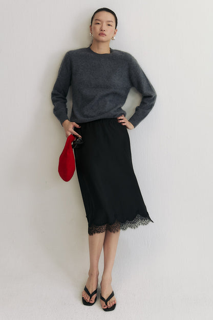 Wool Mist Brushed Wool Sweater